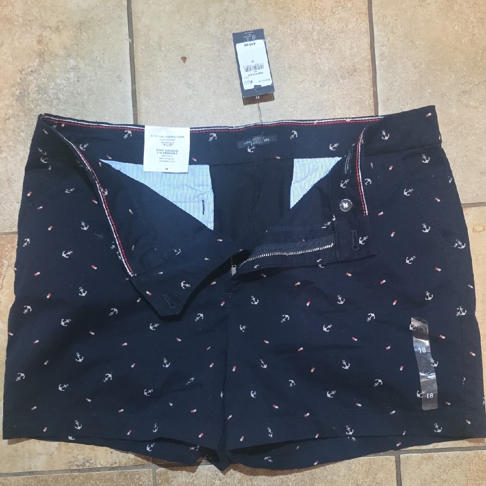 Tommy Hilfiger Navy Anchor Print Women's Shorts
